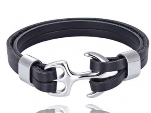 BC Jewelry Wholesale Leather Bracelet Stainless Steel Bracelet Jewelry NO.#SJ132B051