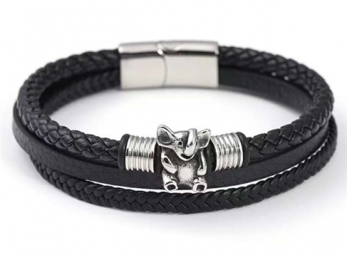 BC Jewelry Wholesale Leather Bracelet Stainless Steel Bracelet Jewelry NO.#SJ133B062