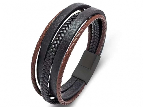 BC Jewelry Wholesale Leather Bracelet Stainless Steel Bracelet Jewelry NO.#SJ35B657