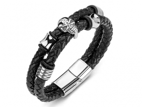 BC Jewelry Wholesale Leather Bracelet Stainless Steel Bracelet Jewelry NO.#SJ35B541