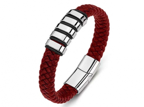 BC Jewelry Wholesale Leather Bracelet Stainless Steel Bracelet Jewelry NO.#SJ35B064