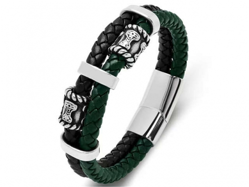 BC Jewelry Wholesale Leather Bracelet Stainless Steel Bracelet Jewelry NO.#SJ35B109