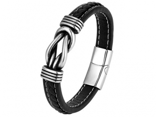 BC Jewelry Wholesale Leather Bracelet Stainless Steel Bracelet Jewelry NO.#SJ131B035