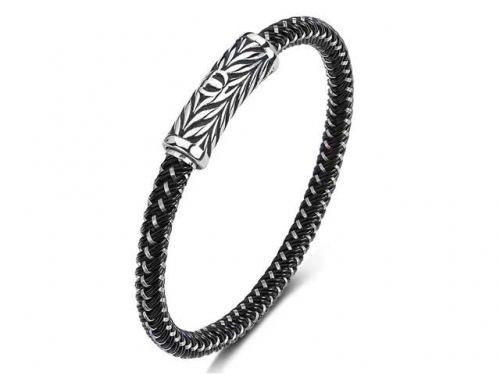 BC Jewelry Wholesale Leather Bracelet Stainless Steel Bracelet Jewelry NO.#SJ35B608