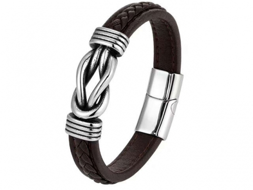 BC Jewelry Wholesale Leather Bracelet Stainless Steel Bracelet Jewelry NO.#SJ131B034