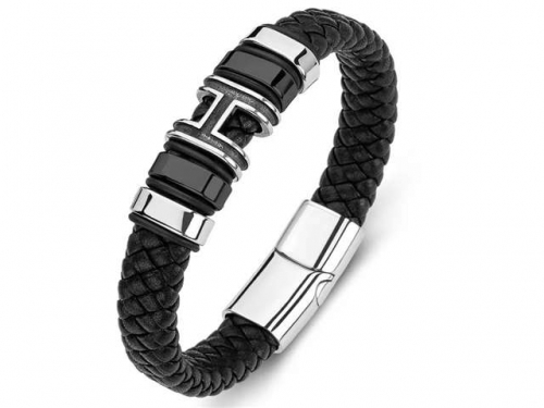 BC Jewelry Wholesale Leather Bracelet Stainless Steel Bracelet Jewelry NO.#SJ35B292