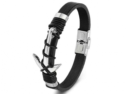 BC Jewelry Wholesale Leather Bracelet Stainless Steel Bracelet Jewelry NO.#SJ127B460