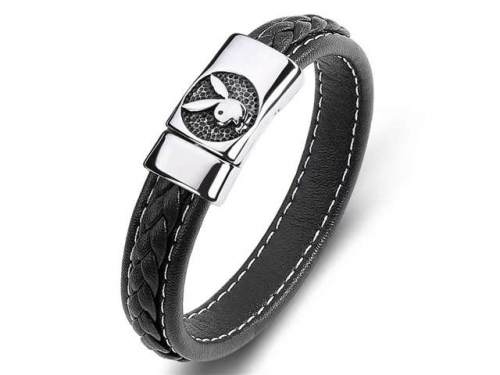 BC Jewelry Wholesale Leather Bracelet Stainless Steel Bracelet Jewelry NO.#SJ35B1105