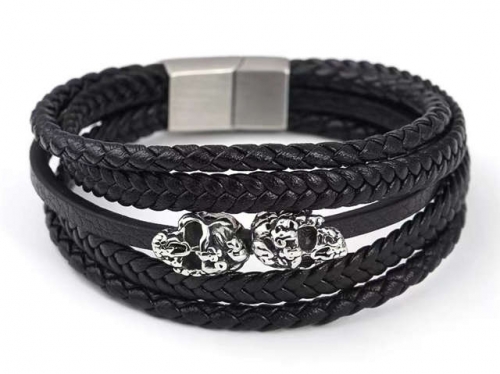 BC Jewelry Wholesale Leather Bracelet Stainless Steel Bracelet Jewelry NO.#SJ133B118