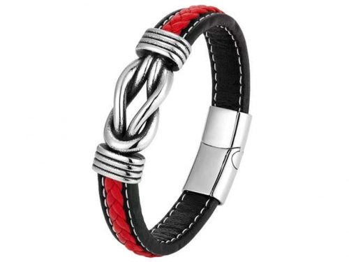 BC Jewelry Wholesale Leather Bracelet Stainless Steel Bracelet Jewelry NO.#SJ131B033