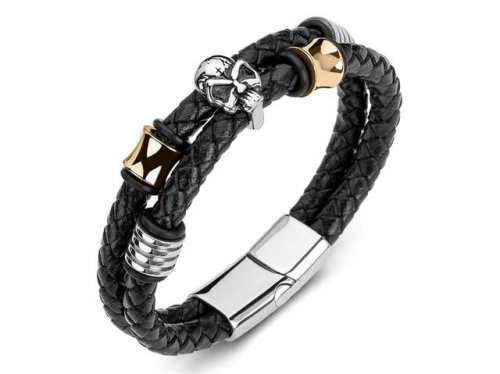 BC Jewelry Wholesale Leather Bracelet Stainless Steel Bracelet Jewelry NO.#SJ35B632