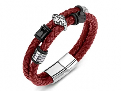 BC Jewelry Wholesale Leather Bracelet Stainless Steel Bracelet Jewelry NO.#SJ35B648