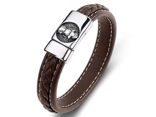 BC Jewelry Wholesale Leather Bracelet Stainless Steel Bracelet Jewelry NO.#SJ35B997