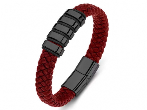 BC Jewelry Wholesale Leather Bracelet Stainless Steel Bracelet Jewelry NO.#SJ35B450