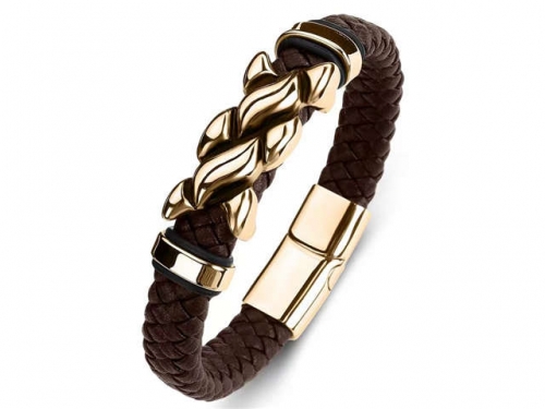 BC Jewelry Wholesale Leather Bracelet Stainless Steel Bracelet Jewelry NO.#SJ35B220