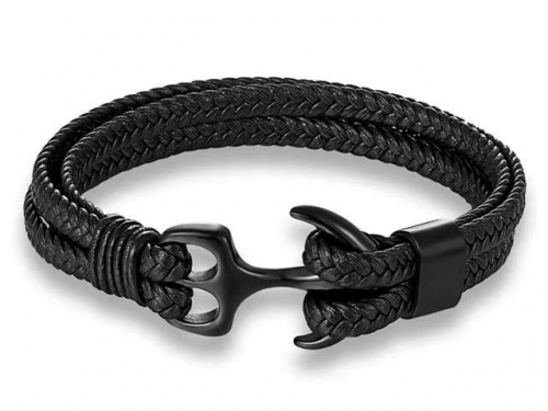 BC Jewelry Wholesale Leather Bracelet Stainless Steel Bracelet Jewelry NO.#SJ131B160