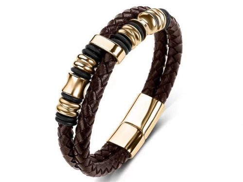 BC Jewelry Wholesale Leather Bracelet Stainless Steel Bracelet Jewelry NO.#SJ35B158