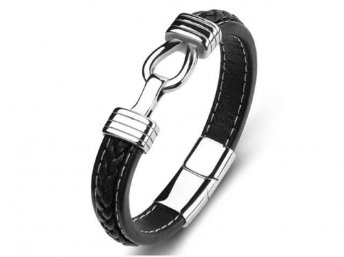 BC Jewelry Wholesale Leather Bracelet Stainless Steel Bracelet Jewelry NO.#SJ35B594