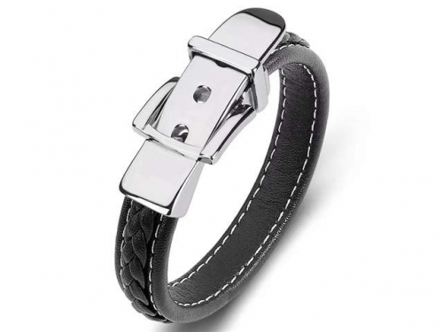 BC Jewelry Wholesale Leather Bracelet Stainless Steel Bracelet Jewelry NO.#SJ35B342