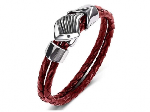 BC Jewelry Wholesale Leather Bracelet Stainless Steel Bracelet Jewelry NO.#SJ35B749