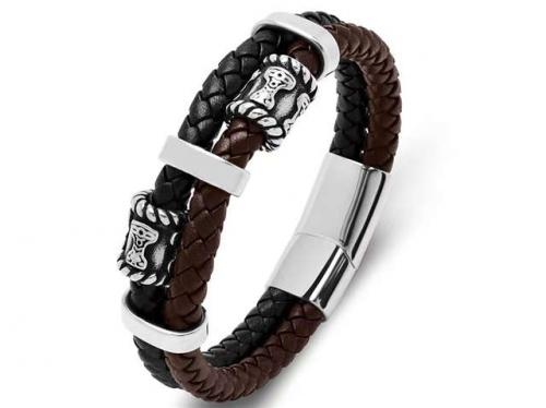 BC Jewelry Wholesale Leather Bracelet Stainless Steel Bracelet Jewelry NO.#SJ35B106