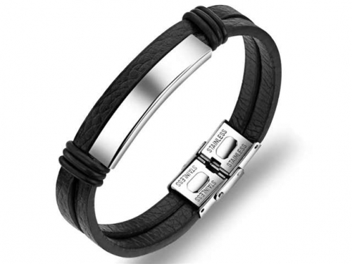 BC Jewelry Wholesale Leather Bracelet Stainless Steel Bracelet Jewelry NO.#SJ31B031