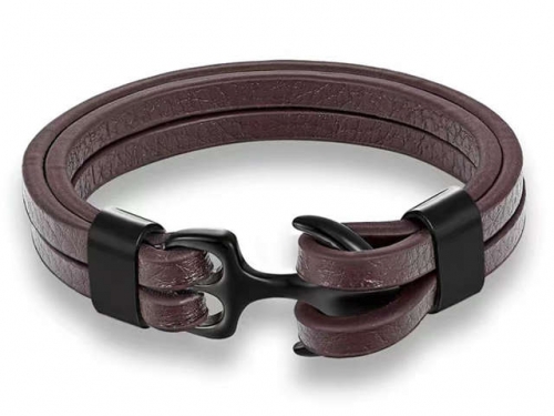 BC Jewelry Wholesale Leather Bracelet Stainless Steel Bracelet Jewelry NO.#SJ131B052