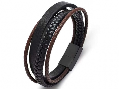 BC Jewelry Wholesale Leather Bracelet Stainless Steel Bracelet Jewelry NO.#SJ35B719