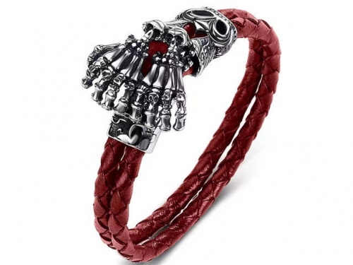 BC Jewelry Wholesale Leather Bracelet Stainless Steel Bracelet Jewelry NO.#SJ35B913