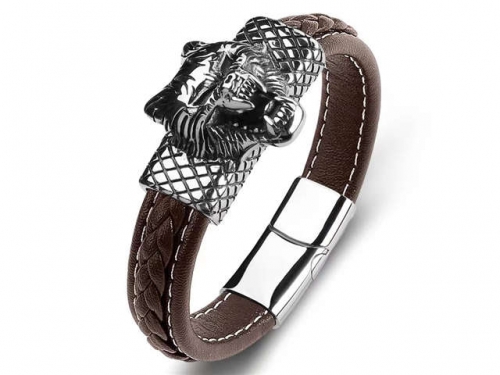 BC Jewelry Wholesale Leather Bracelet Stainless Steel Bracelet Jewelry NO.#SJ35B983