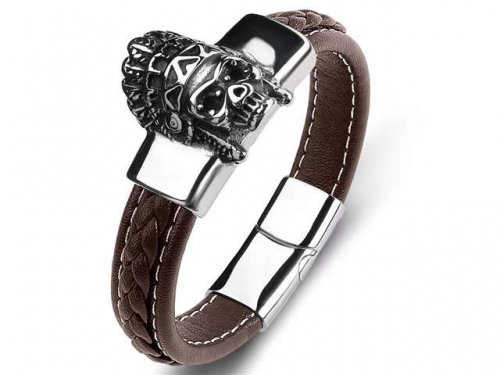 BC Jewelry Wholesale Leather Bracelet Stainless Steel Bracelet Jewelry NO.#SJ35B436