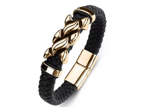 BC Jewelry Wholesale Leather Bracelet Stainless Steel Bracelet Jewelry NO.#SJ35B219