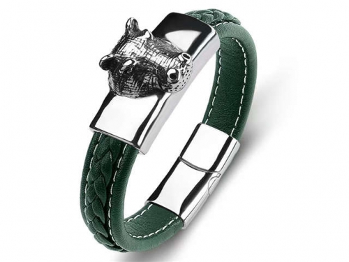 BC Jewelry Wholesale Leather Bracelet Stainless Steel Bracelet Jewelry NO.#SJ35B834