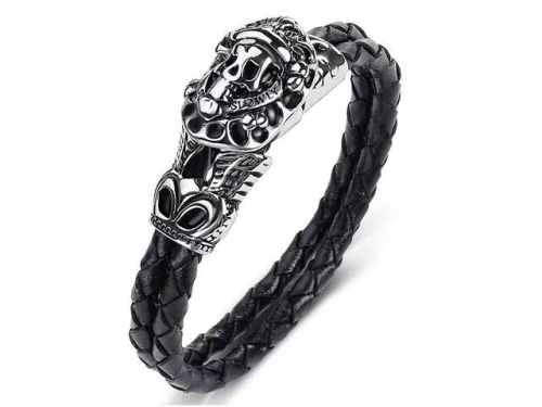 BC Jewelry Wholesale Leather Bracelet Stainless Steel Bracelet Jewelry NO.#SJ35B933