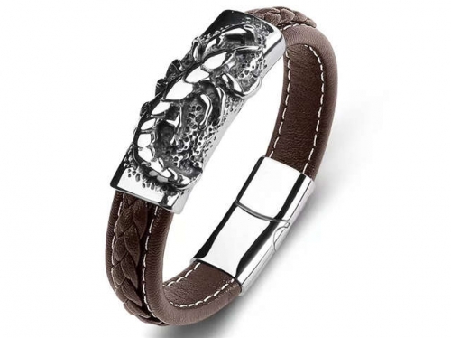 BC Jewelry Wholesale Leather Bracelet Stainless Steel Bracelet Jewelry NO.#SJ35B874