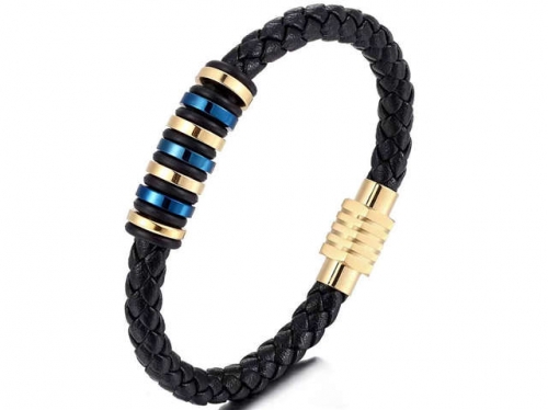 BC Jewelry Wholesale Leather Bracelet Stainless Steel Bracelet Jewelry NO.#SJ133B004