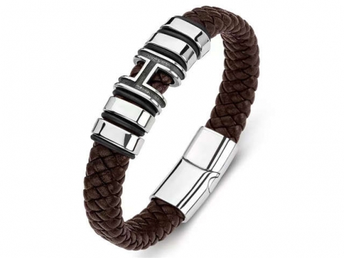 BC Jewelry Wholesale Leather Bracelet Stainless Steel Bracelet Jewelry NO.#SJ35B725