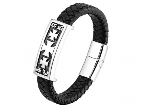 BC Jewelry Wholesale Leather Bracelet Stainless Steel Bracelet Jewelry NO.#SJ130B160