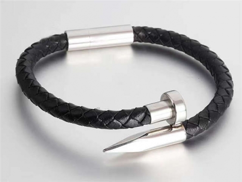 BC Jewelry Wholesale Leather Bracelet Stainless Steel Bracelet Jewelry NO.#SJ130B177