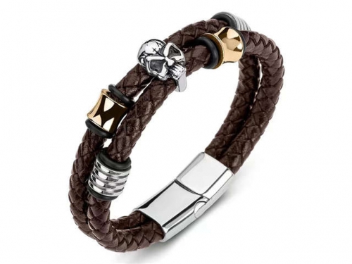 BC Jewelry Wholesale Leather Bracelet Stainless Steel Bracelet Jewelry NO.#SJ35B635