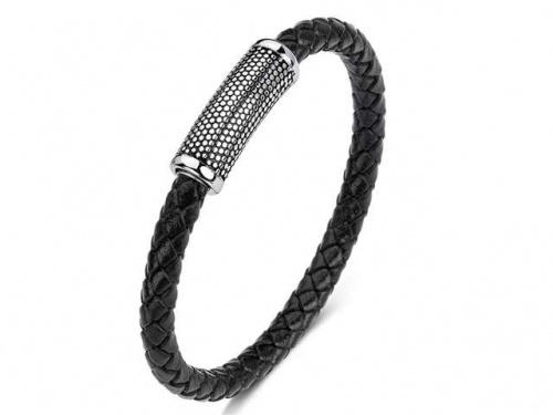 BC Jewelry Wholesale Leather Bracelet Stainless Steel Bracelet Jewelry NO.#SJ35B559