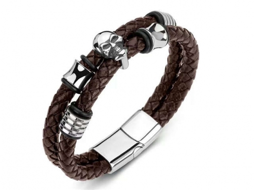 BC Jewelry Wholesale Leather Bracelet Stainless Steel Bracelet Jewelry NO.#SJ35B553