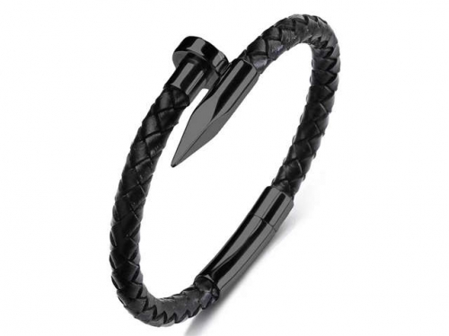 BC Jewelry Wholesale Leather Bracelet Stainless Steel Bracelet Jewelry NO.#SJ35B507