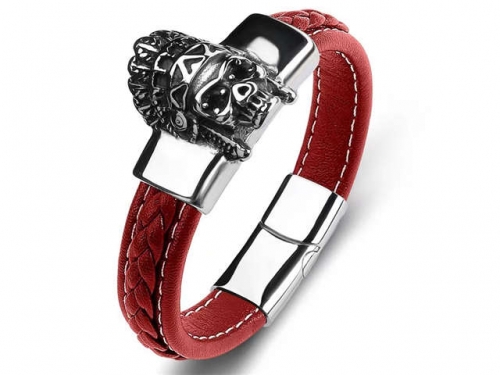 BC Jewelry Wholesale Leather Bracelet Stainless Steel Bracelet Jewelry NO.#SJ35B439