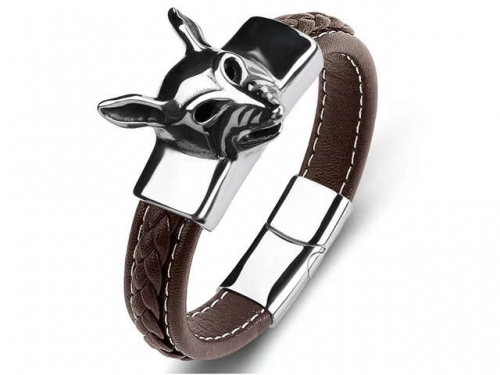 BC Jewelry Wholesale Leather Bracelet Stainless Steel Bracelet Jewelry NO.#SJ35B1091