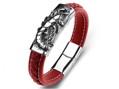 BC Jewelry Wholesale Leather Bracelet Stainless Steel Bracelet Jewelry NO.#SJ35B873