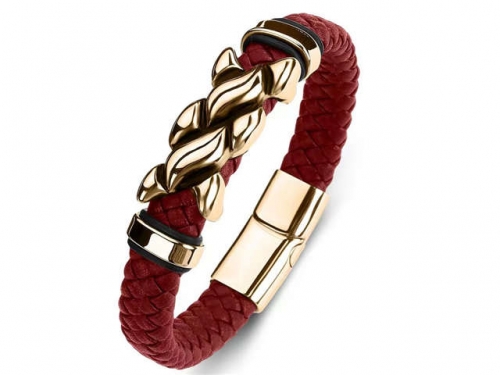 BC Jewelry Wholesale Leather Bracelet Stainless Steel Bracelet Jewelry NO.#SJ35B221
