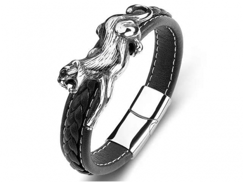 BC Jewelry Wholesale Leather Bracelet Stainless Steel Bracelet Jewelry NO.#SJ35B1134