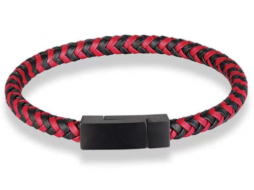 BC Jewelry Wholesale Leather Bracelet Stainless Steel Bracelet Jewelry NO.#SJ132B232