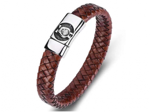 BC Jewelry Wholesale Leather Bracelet Stainless Steel Bracelet Jewelry NO.#SJ35B806